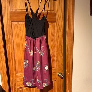 Floral Black and Burgundy Dress
